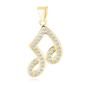 Pandantiv argint placat cu aur galben nota muzicala DiAmanti Z1599C_G-DIA (Argint 925‰ 1,8 g.)
